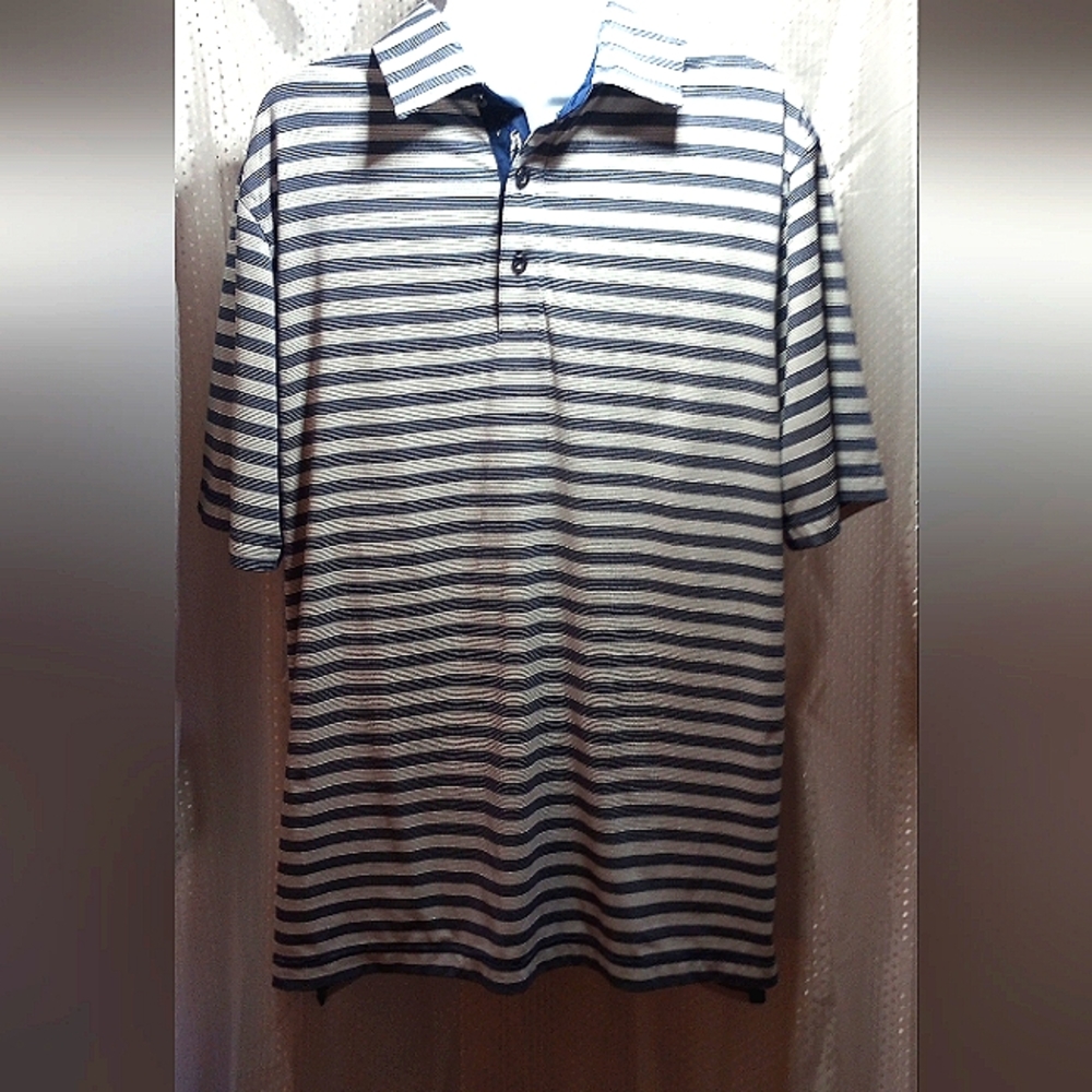 Bobby Jones Polo Men's Shirt, Striped Golf, Tennis Pickleball Activewear Collar